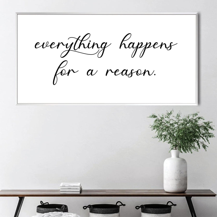 Everything Happens For A Reason Canvas Art Clock Canvas