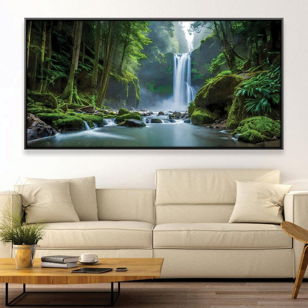 Exotic Waterfalls Canvas Art Clock Canvas