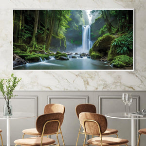 Exotic Waterfalls Canvas Art Clock Canvas