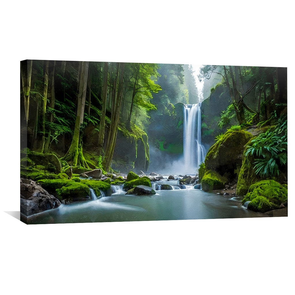 Exotic Waterfalls Canvas Art Clock Canvas