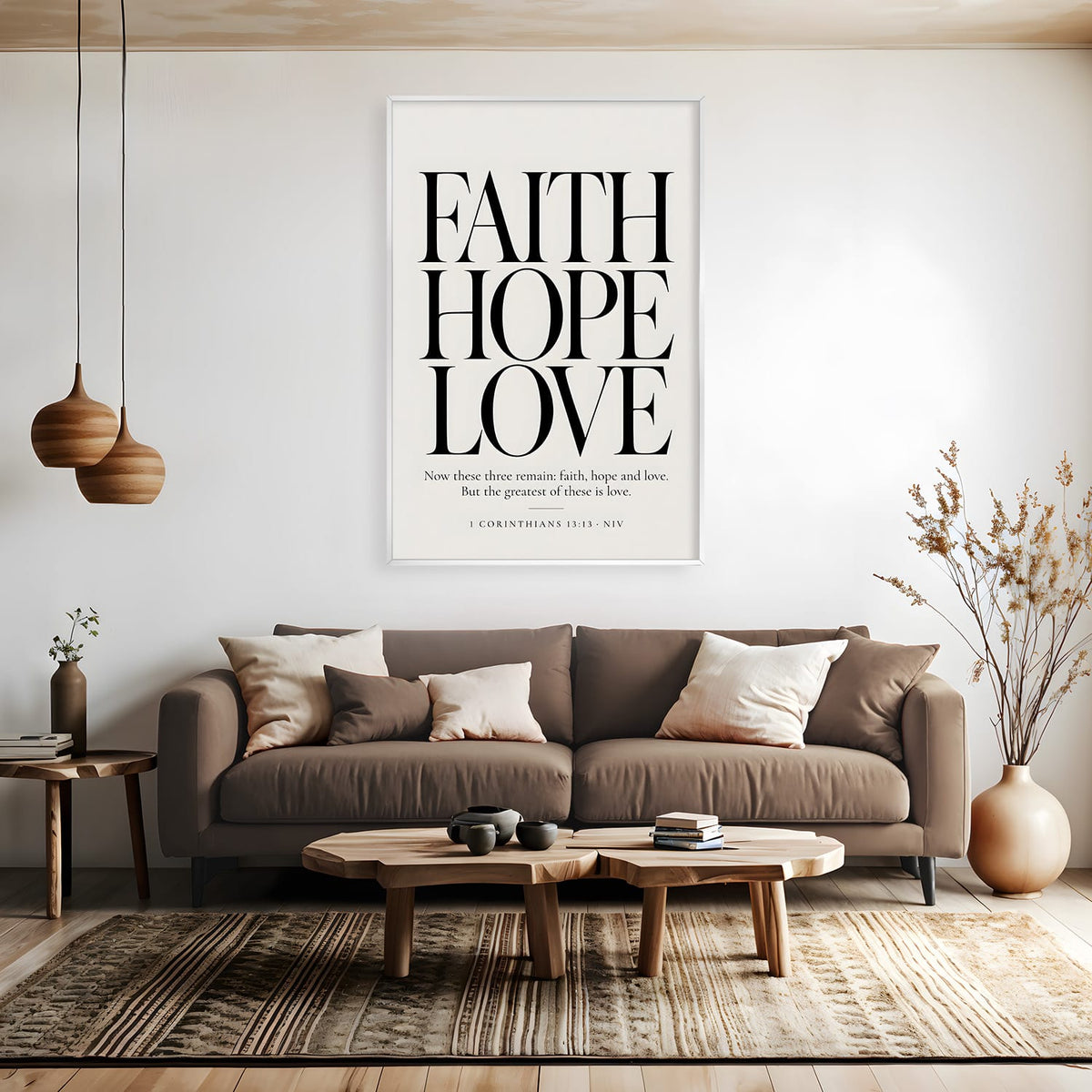 Faith, Hope & Love Canvas Art 12 x 18in / Canvas Clock Canvas