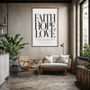 Faith, Hope & Love Canvas Art Clock Canvas