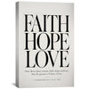 Faith, Hope & Love Canvas Art Clock Canvas