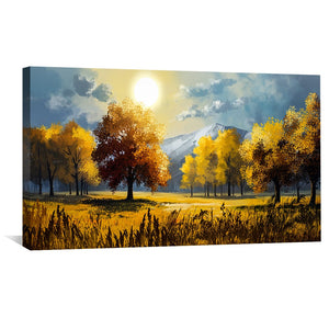 Fall's Golden Hour Canvas Art Clock Canvas