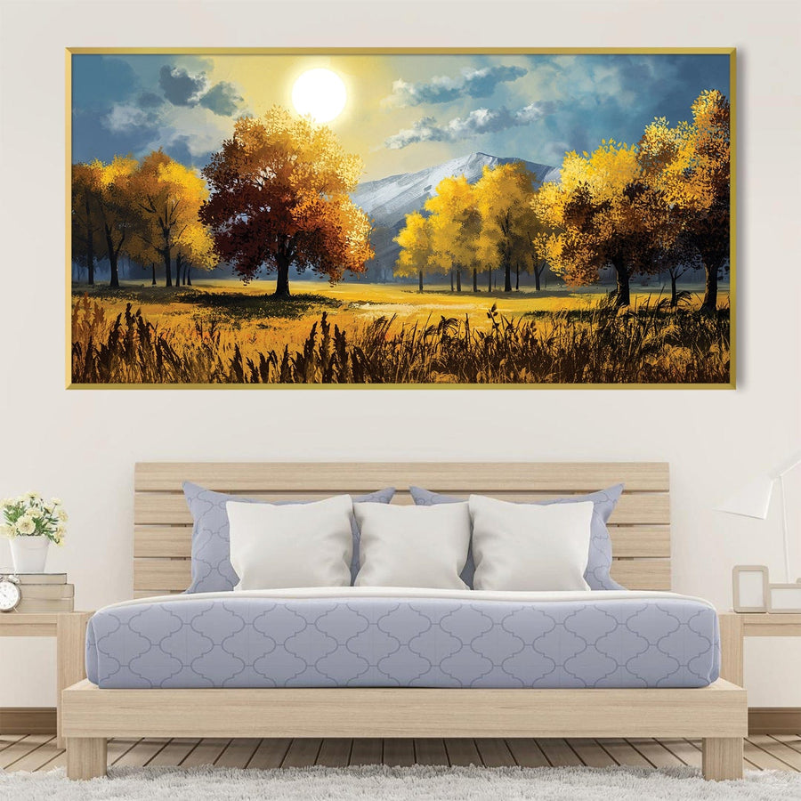 Fall's Golden Hour Canvas Art Clock Canvas