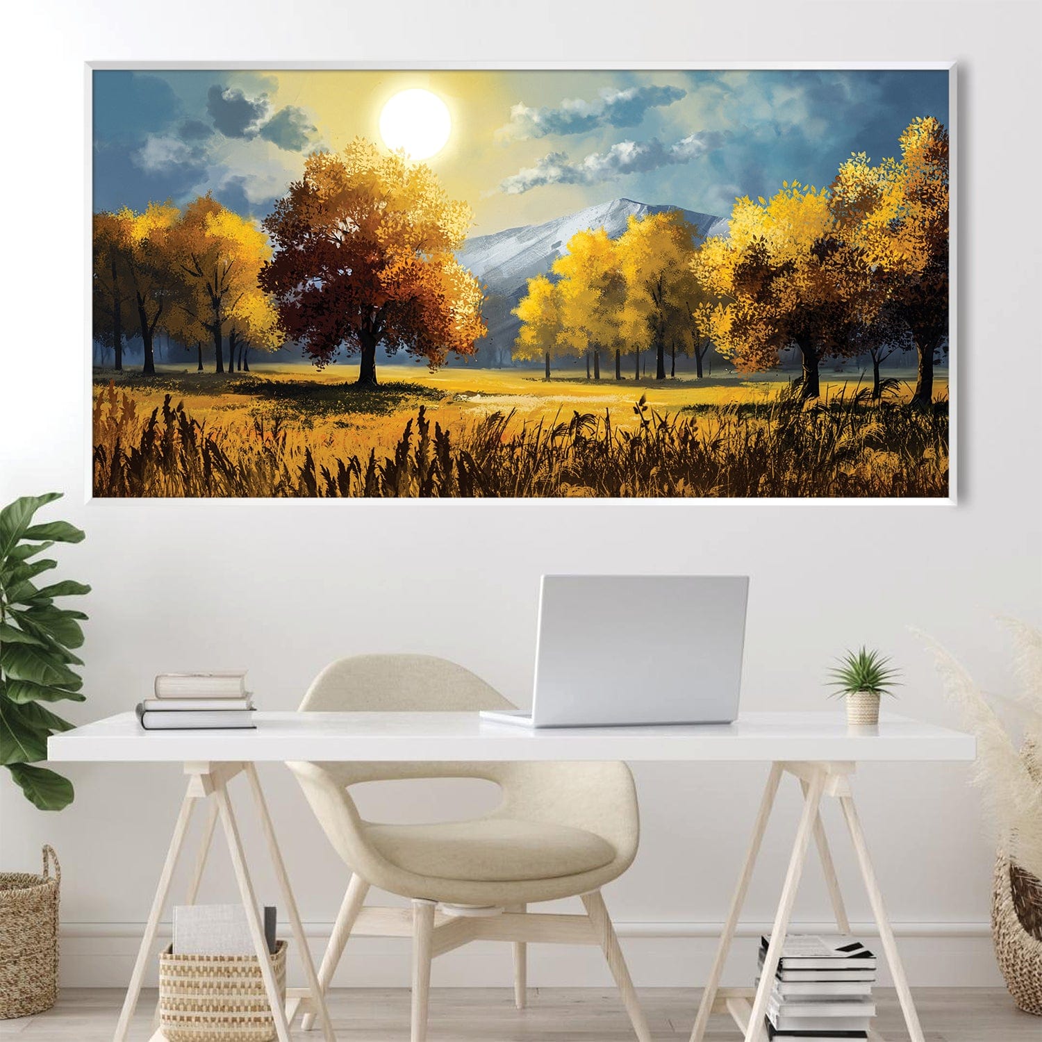 Fall's Golden Hour Canvas Art Clock Canvas