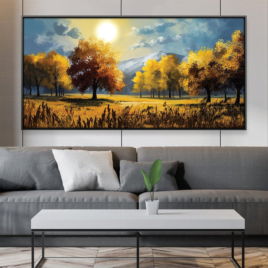 Fall's Golden Hour Canvas Art Clock Canvas