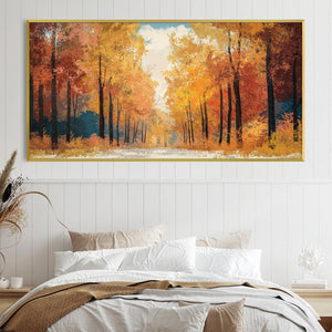 Fall's Painted Road Canvas Art Clock Canvas