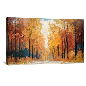 Fall's Painted Road Canvas Art Clock Canvas