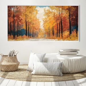 Fall's Painted Road Canvas Art Clock Canvas