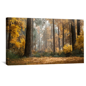 Falling Amber Leaves Canvas Art Clock Canvas