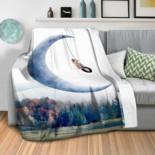 Fantasy Crescent Blanket Blanket Clock Canvas