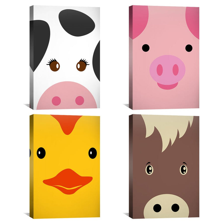 Farm Friends Canvas Art Clock Canvas