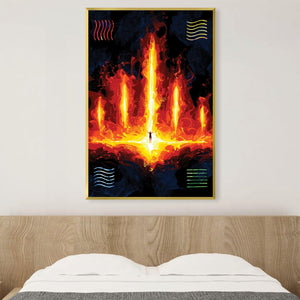 Fe Fire 1 Canvas Art Clock Canvas