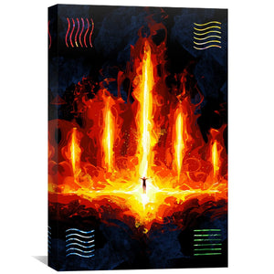 Fe Fire 1 Canvas Art Clock Canvas