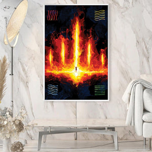 Fe Fire 1 Canvas Art Clock Canvas