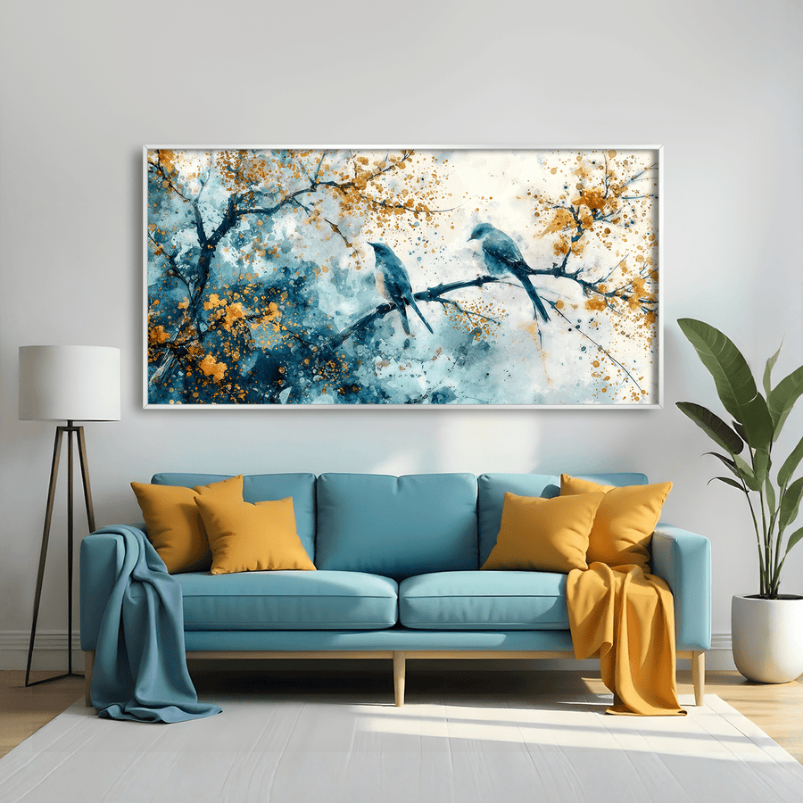 Feathered Harmony Canvas Art Clock Canvas