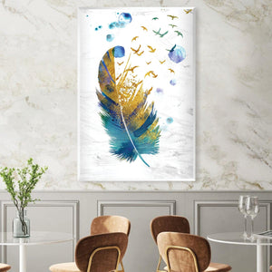 Feathered Strokes Canvas Art Clock Canvas