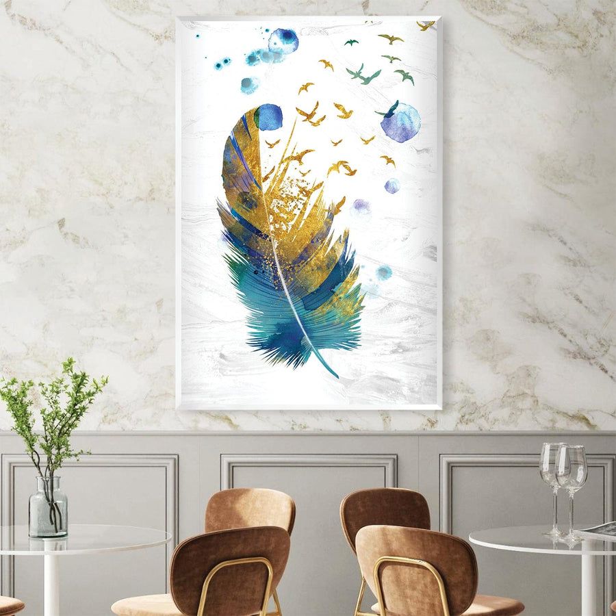 Feathered Strokes Canvas Art Clock Canvas