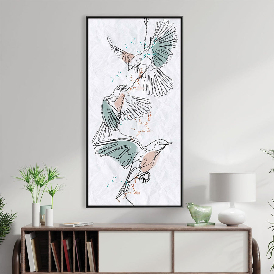 Feathers in Unison Canvas Art Clock Canvas