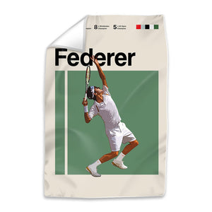 Federer Stats Easy Build Frame Art Fabric Print Only / 24 x 36in Clock Canvas