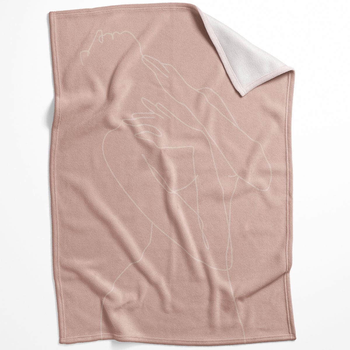 Female Line Art B Blanket Blanket 75 x 100cm Clock Canvas