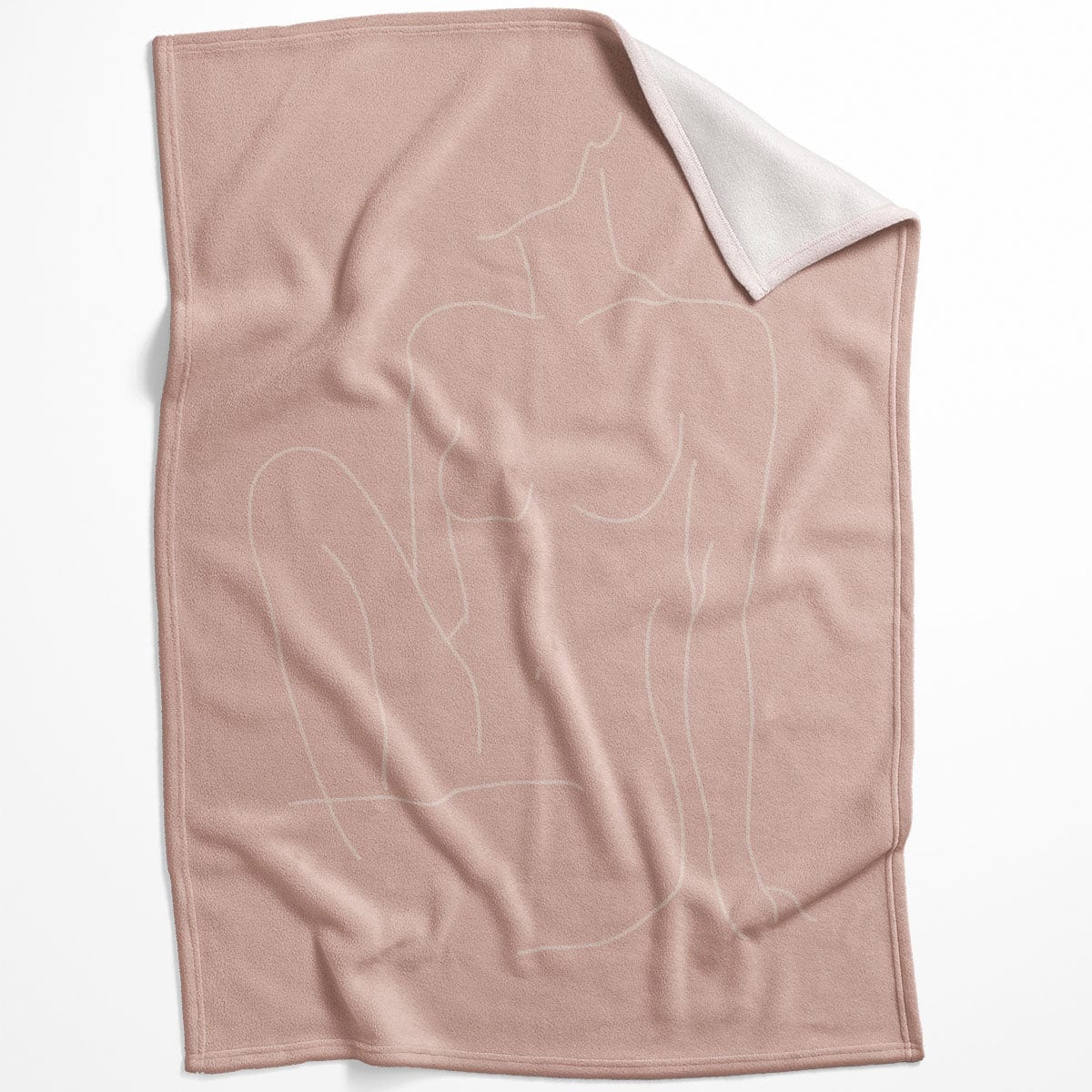 Female Line Art C Blanket Blanket 75 x 100cm Clock Canvas
