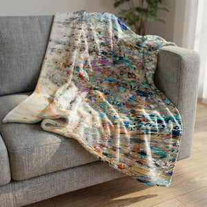 Field of Floral Blanket Blanket Clock Canvas