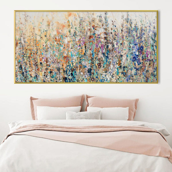Field of Floral Canvas Art Clock Canvas