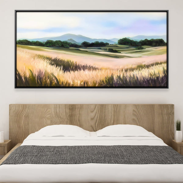 Field of Hills Canvas Art 50 x 25cm / Unframed Canvas Print Clock Canvas