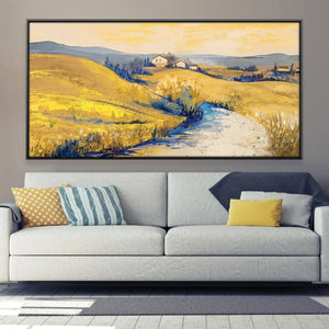 Fields of Quiet Golds Canvas Art 20 x 10in / Canvas Clock Canvas