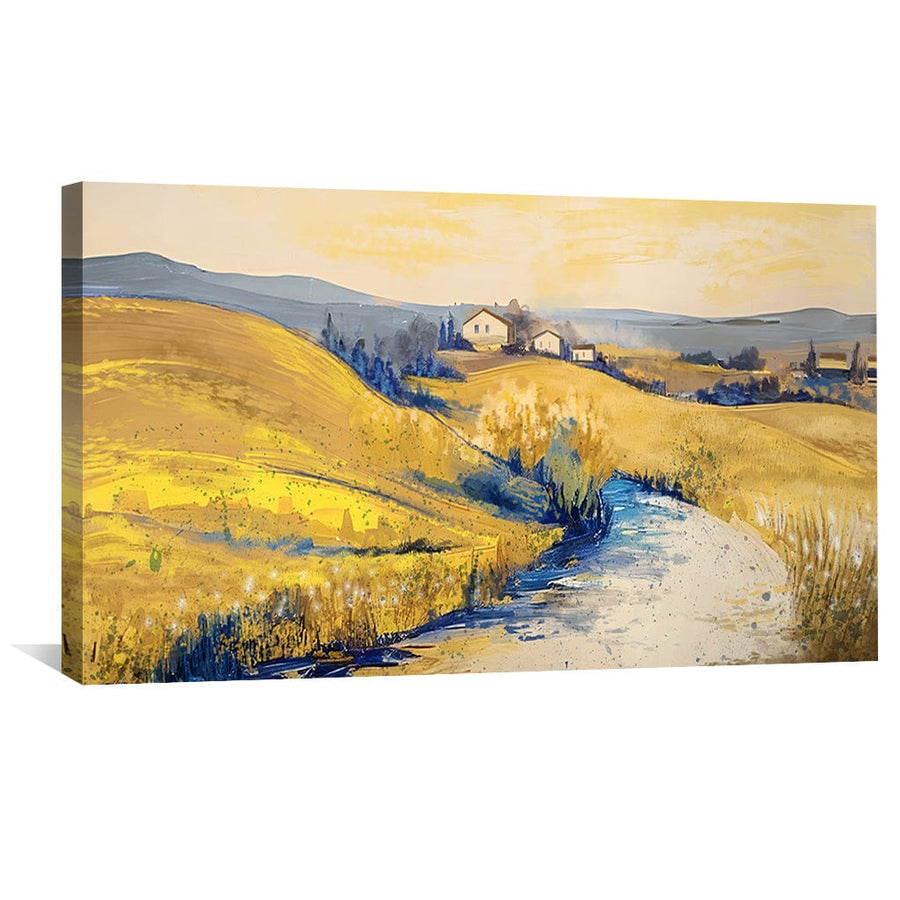 Fields of Quiet Golds Canvas Art Clock Canvas