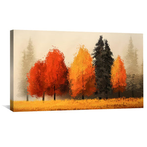 Fields of Red Shades Canvas Art Clock Canvas