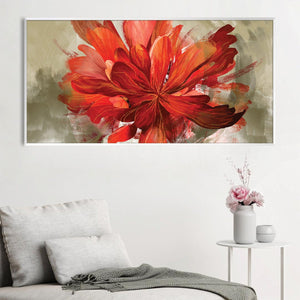 Fiery Petal Bloom Canvas Art Clock Canvas