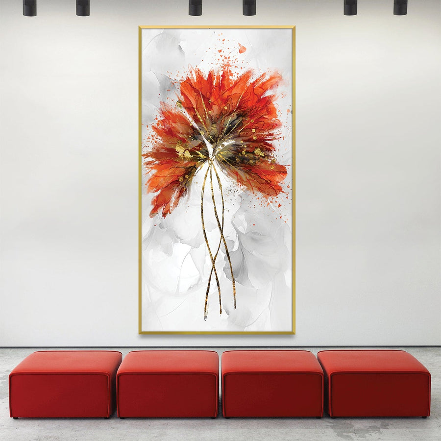 Fiery Petal Canvas Art Clock Canvas