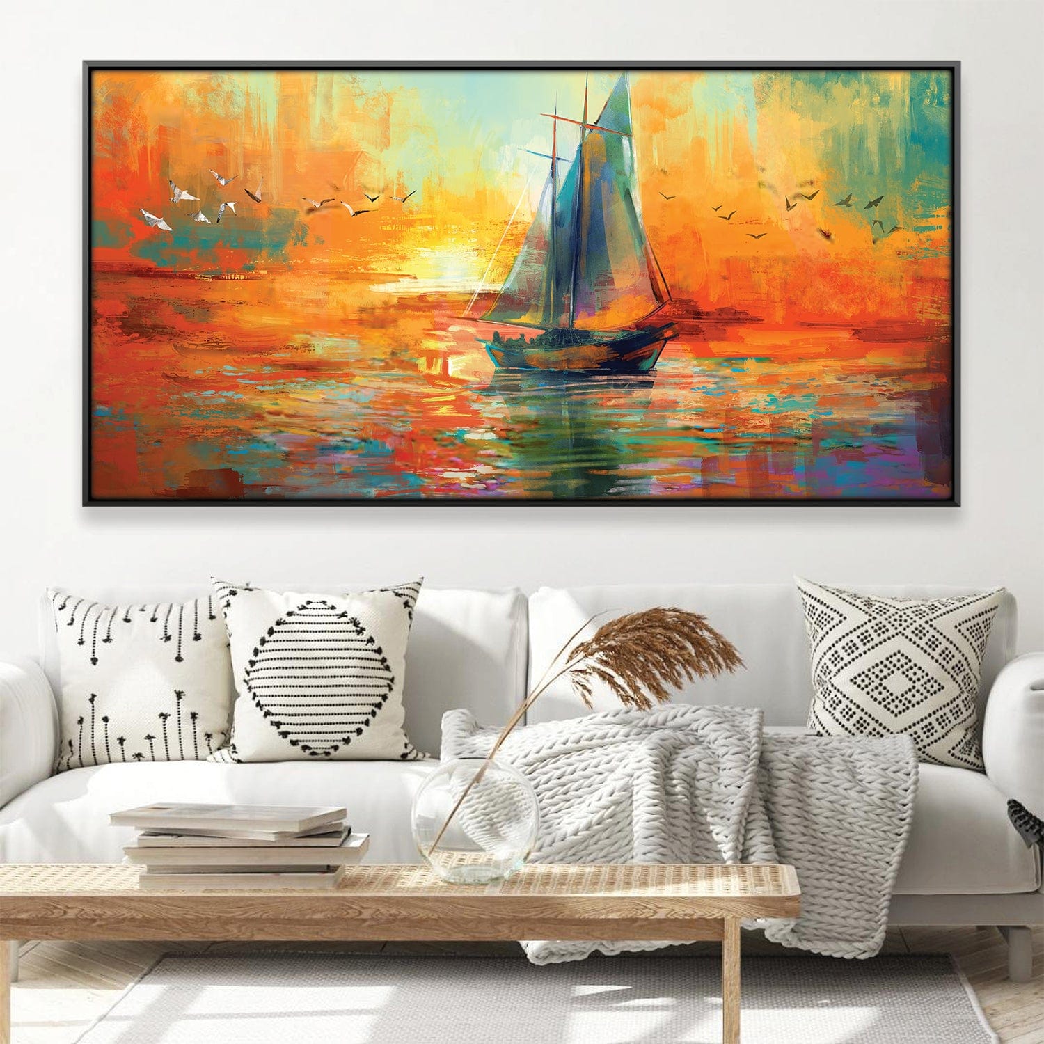 Fiery Sunset Sail Canvas product thumbnail