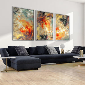 Fire Brushed Canvas Art Clock Canvas