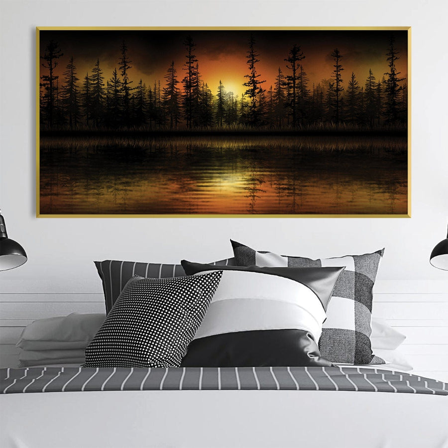 Fireline Horizon Canvas Art Clock Canvas