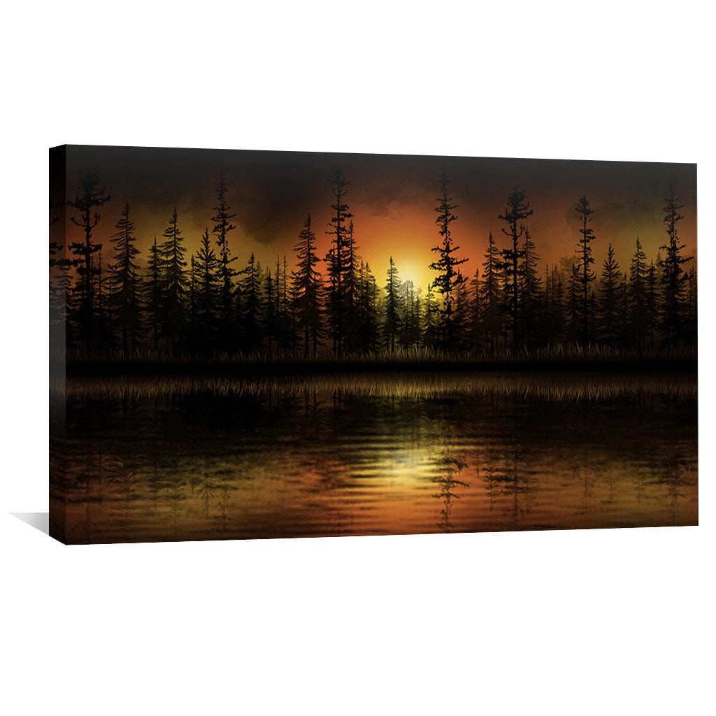 Fireline Horizon Canvas Art Clock Canvas