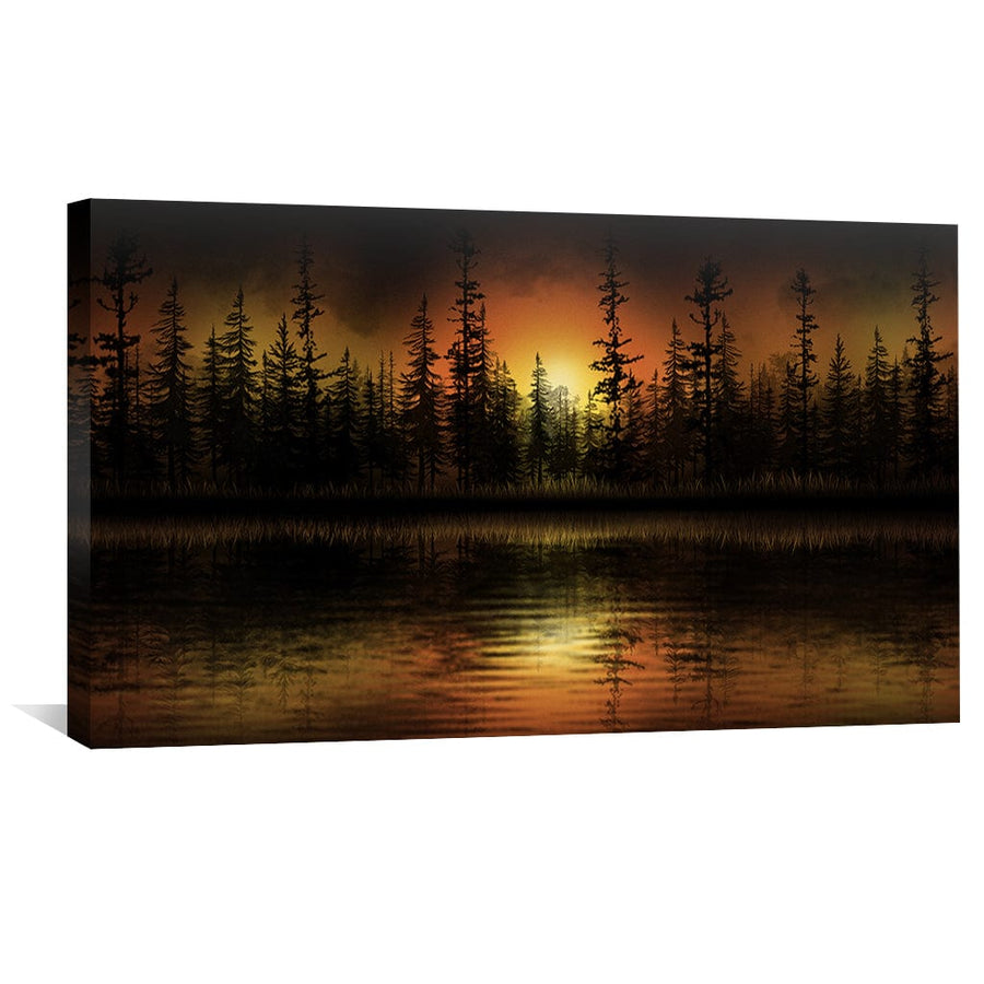 Fireline Horizon Canvas Art Clock Canvas