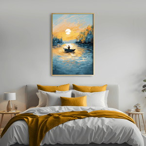 Fisherman’s Dusk Canvas Art Clock Canvas