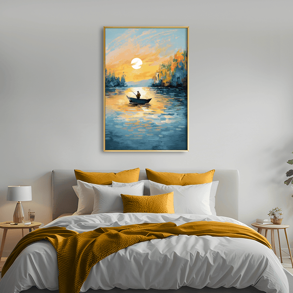 Fisherman’s Dusk Canvas Art Clock Canvas