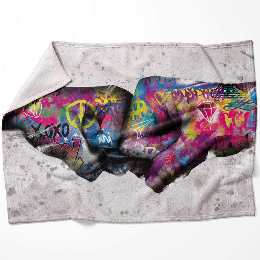 Fist Bump Blanket Blanket 75 x 100cm Clock Canvas