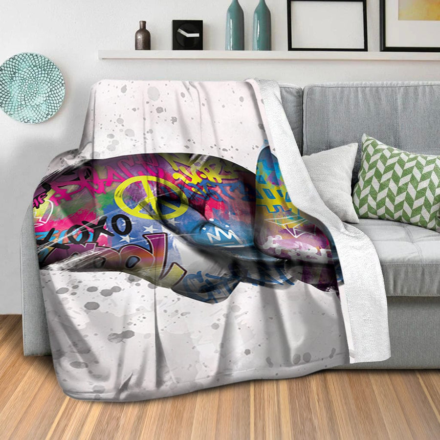 Fist Bump Blanket Blanket Clock Canvas