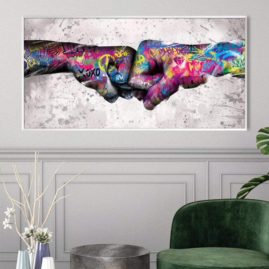 Fist Bump Canvas Art Clock Canvas