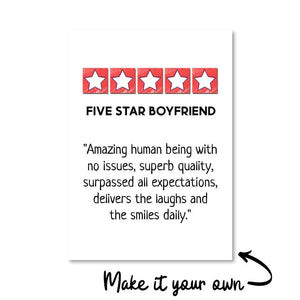 Five Star Love Customizer Portrait / 50 x 70cm / Standard Gallery Wrap Clock Canvas