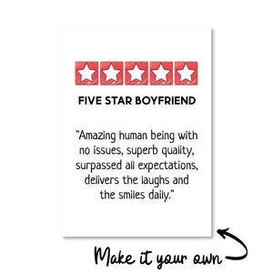 Five Star Love Customizer Portrait / 50 x 70cm / Unframed Canvas Print Clock Canvas