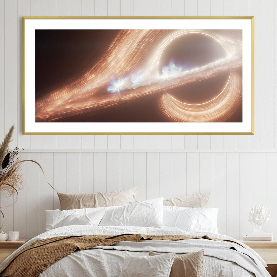 Flaring Disk Black Hole Canvas Art Clock Canvas