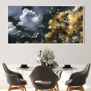 Flight over Peaks Canvas Art Clock Canvas