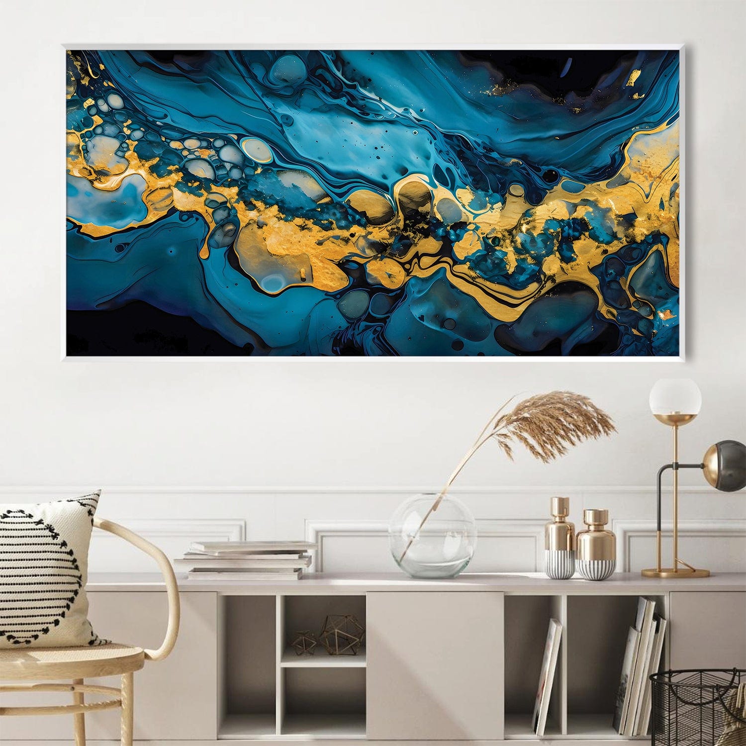 Floating Abstract Canvas Art Clock Canvas